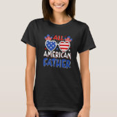 Mannen Amerikaanse vader op 4 juli Amerikaanse vla T-shirt (Voorkant)