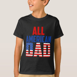 Mannen Amerikaanse vlag All American Dad 4 juli T-shirt