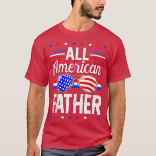 Mannen Amerikaanse vlag Alle Amerikaanse vader 4° T-shirt