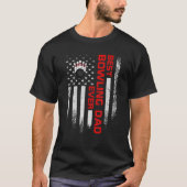 Mannen  Amerikaanse vlag Best Bowling Dad evv T-shirt (Voorkant)
