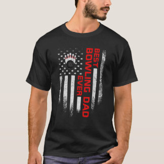Mannen Amerikaanse vlag Best Bowling Dad evv T-shirt