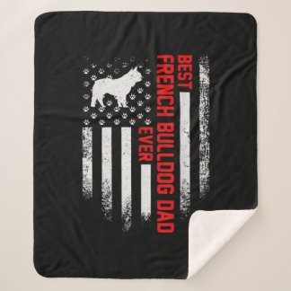 Mannen  Amerikaanse vlag Best French Bulldog Sherpa Deken