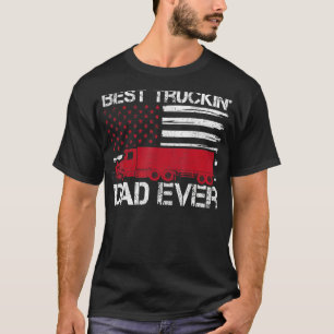 Mannen Amerikaanse vlag Best Truckin Dad Trucke T-shirt
