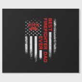 Mannen  Amerikaanse vlag Beste brandweerman Cadeaupapier (Vlak)