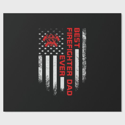 Mannen  Amerikaanse vlag Beste brandweerman Cadeaupapier (Vlak)