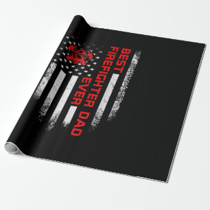 Mannen  Amerikaanse vlag Beste brandweerman Cadeaupapier