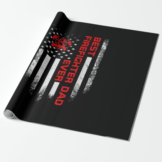 Mannen  Amerikaanse vlag Beste brandweerman Cadeaupapier (Uitgerold)