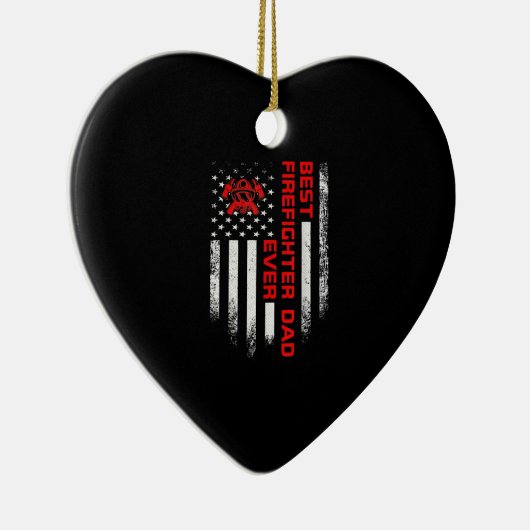 Mannen  Amerikaanse vlag Beste brandweerman Keramisch Ornament (Rechts)