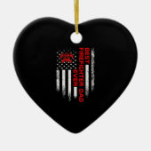 Mannen  Amerikaanse vlag Beste brandweerman Keramisch Ornament (Voorkant)