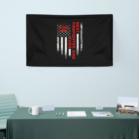 Mannen Amerikaanse vlag Beste brandweerman Spandoek (Beurs)