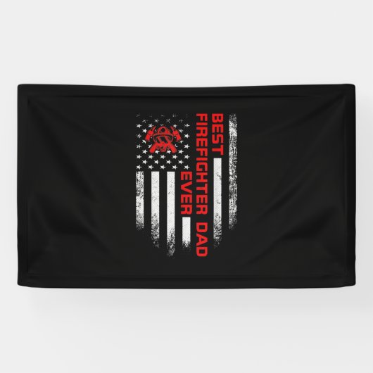 Mannen Amerikaanse vlag Beste brandweerman Spandoek (Horizontaal)