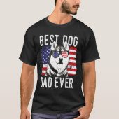 Mannen Amerikaanse vlag beste hond papa ooit Siber T-shirt (Voorkant)