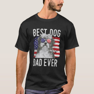 Mannen Amerikaanse vlag Beste hondenvader ooit Hav T-shirt