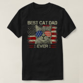 Mannen Amerikaanse vlag beste kat pap ooit grappig T-shirt (Design voorkant)
