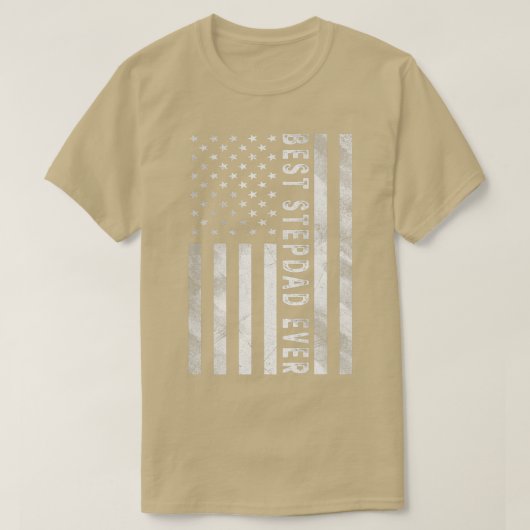 Mannen Amerikaanse vlag, beste stap, vader ooit T-shirt (Design voorkant)