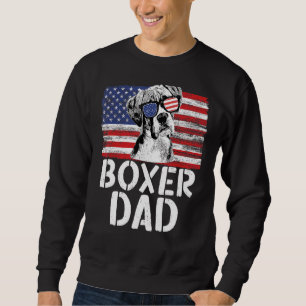Mannen -Amerikaanse vlag Boxer papa doet de weg na Trui