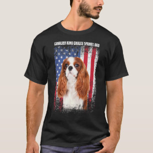 Mannen Amerikaanse vlag Cavalier King Chales Spani T-shirt