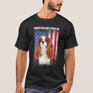Mannen Amerikaanse vlag Cavalier King Chales Spani T-shirt