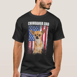 Mannen Amerikaanse vlag Chihuahua papa hond voor T-shirt