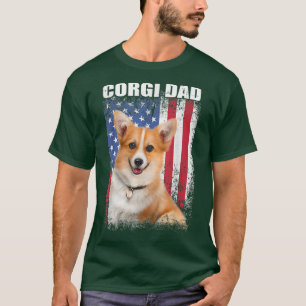 Mannen  Amerikaanse vlag Corgi Dad Dog Gift for T-shirt