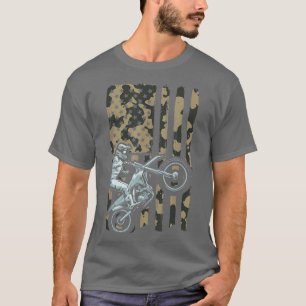 Mannen Amerikaanse vlag Dirt Bike Motocross Camouf T-shirt