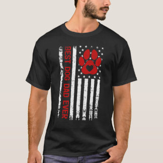 Mannen  Amerikaanse vlag - Dog Paw print beste hon T-shirt