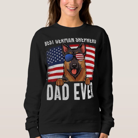 Mannen-Amerikaanse vlag Duitse Shepherd Dad Dog Va Trui (Voorkant)