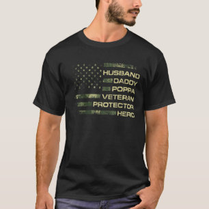 Mannen Amerikaanse vlag echtgenoot daddy poppa vet T-shirt
