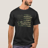 Mannen Amerikaanse vlag echtgenoot daddy poppo vet T-shirt (Voorkant)