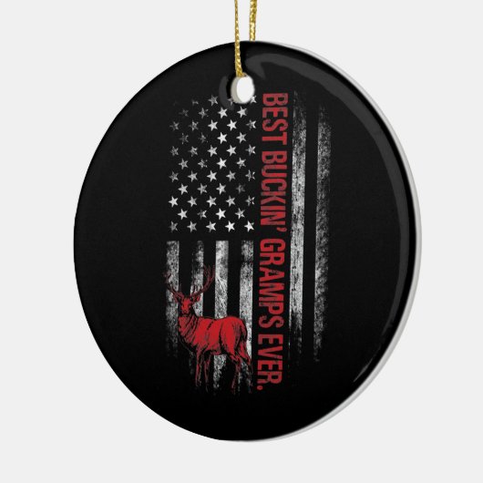 Mannen Amerikaanse vlag Flag Best Buckin' Gramps o Keramisch Ornament (Links)