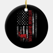 Mannen Amerikaanse vlag Flag Best Buckin' Gramps o Keramisch Ornament (Achterkant)
