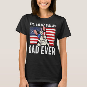 Mannen Amerikaanse vlag Franse bulledog Papa Dog F T-shirt