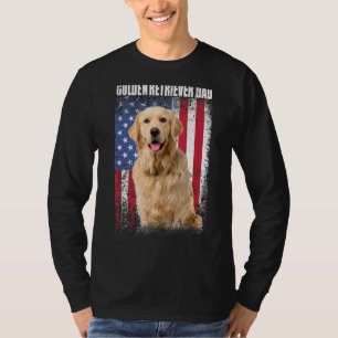 Mannen Amerikaanse vlag Golden Retriever Dad Fa T-shirt