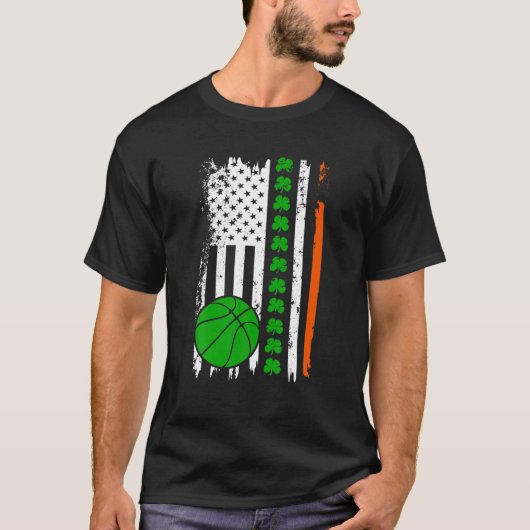Mannen Amerikaanse vlag Ierland vlag ST PATRICKS D T-shirt (Voorkant)