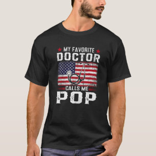 Mannen Amerikaanse vlag Mijn favoriete dokter noem T-shirt