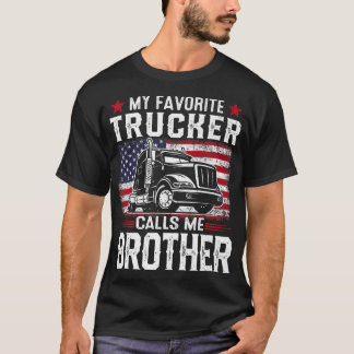 Mannen Amerikaanse vlag Mijn favoriete trucker noe T-shirt