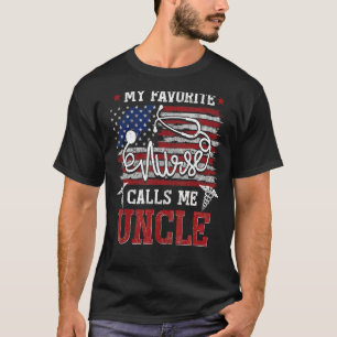 Mannen Amerikaanse vlag Mijn favoriete verpleegste T-shirt