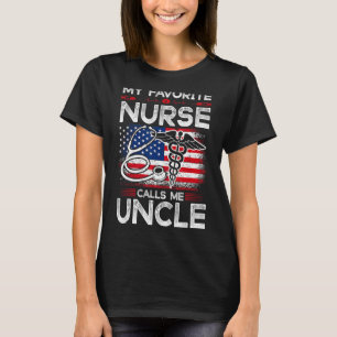 Mannen Amerikaanse vlag Mijn favoriete verpleegste T-shirt