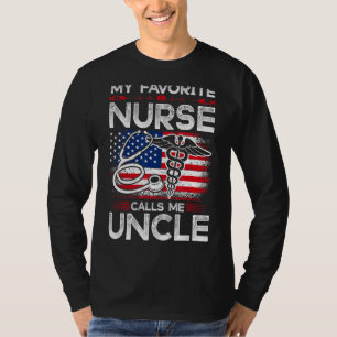 Mannen Amerikaanse vlag Mijn favoriete verpleegste T-shirt