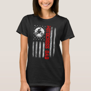 Mannen Amerikaanse Vlag Motorcross Vlag Papa Fath T-shirt