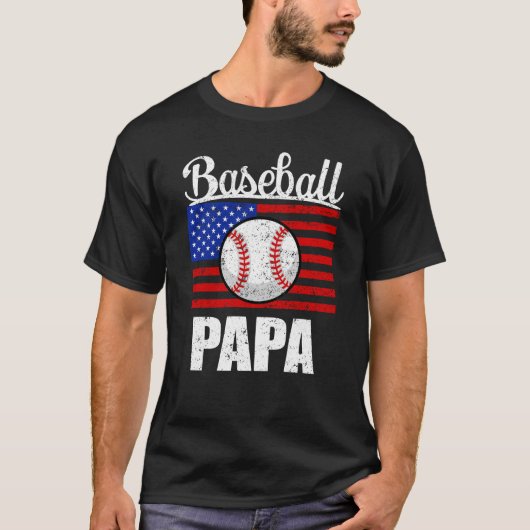 Mannen-Amerikaanse vlag opa-wedstrijd Baseball Pap T-shirt (Voorkant)