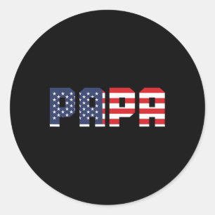 Mannen Amerikaanse vlag Papa Mannen 4 juli Ronde Sticker