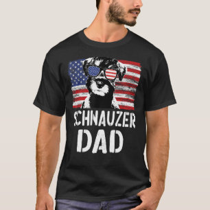 Mannen  Amerikaanse vlag Schnauzer Pap Dog Voor T-shirt