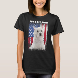 Mannen  Amerikaanse vlag Westie Dad Dog voor Fat T-shirt