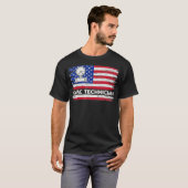 Mannen  Amerikaanse vlaggen-Hvac-technicus verlaat T-shirt (Voorkant volledig)