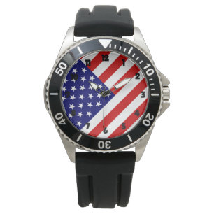 MANNEN Amerikaanse vlaggetallen Horloge