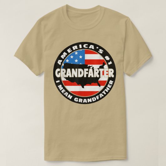 Mannen-Amerika's 1 kleinste ik bedoel grootvader J T-shirt (Design voorkant)