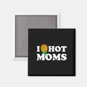 Mannen ananas hete moeders ondersteboven hart grap magneet (Voorkant / Achterkant)