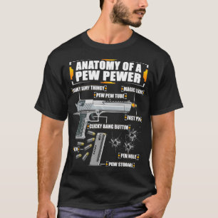 Mannen anatomie van een Pew Pewer Ammo Pistool 9 m T-shirt