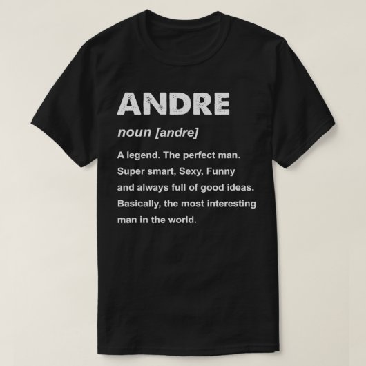 Mannen Andre-naam T-shirt (Design voorkant)